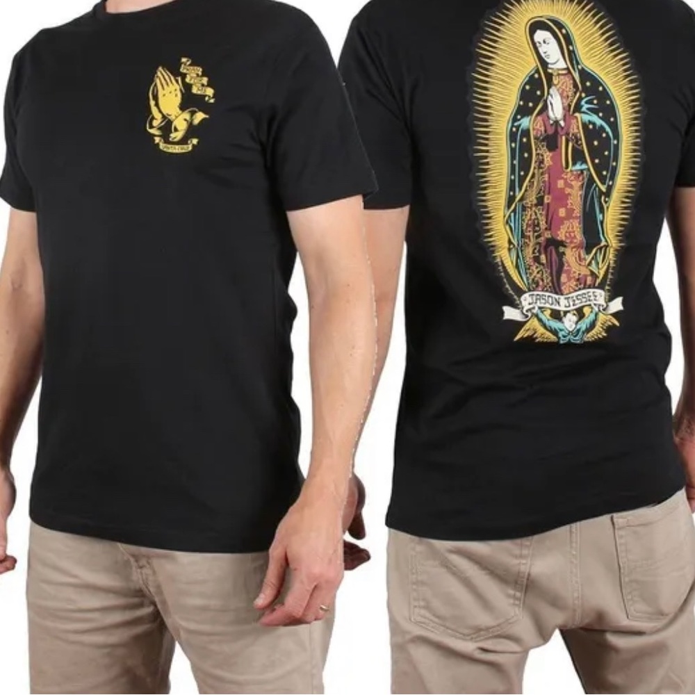 Burgundy Custom Santa Cruz Jason Jesse Skateboard T-Shirt